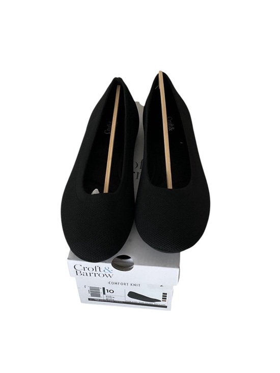 croft & barrow Shoes - Croft & Barrow Comfort Knit classic black ballet flats Size 10 NWT